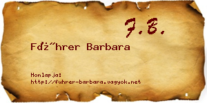 Führer Barbara névjegykártya
