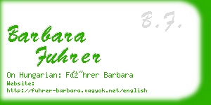 barbara fuhrer business card